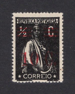1928 - Afinsa nº 454j. Ceres com sobretaxa. Selo de 10c/1/2c novo, COM CHARNEIRA (*) e goma original. Papel CARTOLINA, 15x14. Em boas condições.