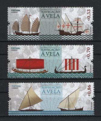 2018 - Afinsa nº 5045/5047. Navegação à Vela. Série nova sem charneira. Goma Original. Em boas condições.