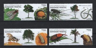 2020 - Afinsa nº 5310/5313. Ano Internacional da Sanidade Vegetal. Série nova sem charneira. Goma Original. Em boas condições.