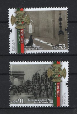2021 - Afinsa nº 5337/5338. Centenário da Liga dos Combatentes. Série nova sem charneira. Goma Original. Em boas condições.