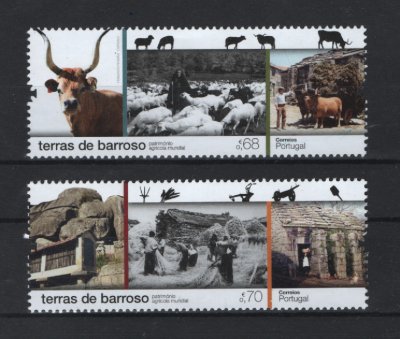 2021 - Afinsa nº 5366/5367. Terras do Barroso - Património Agricola Mundial. Série nova sem charneira. Goma Original. Em boas condições.