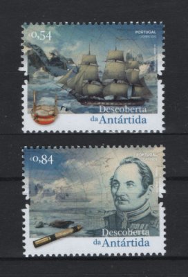 2021 - Afinsa nº 5369/5370. Descoberta da Antártida. Série nova sem charneira. Goma Original. Em boas condições.