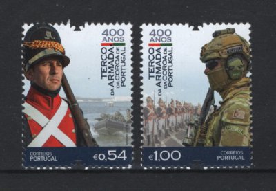 2021 - Afinsa nº 5397/5398. Terço da Armada da Coroa de Portugal - 400 Anos. Série nova sem charneira. Goma Original. Em boas condições.