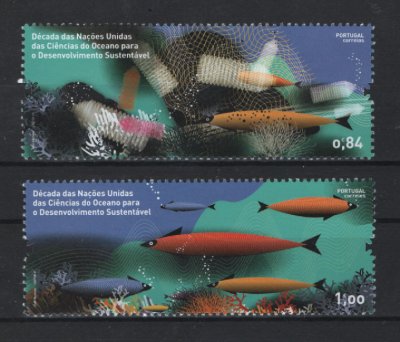 2021 - Afinsa nº 5415/5416. Década das Nações Unidas das Ciências do Oceano para o Desenvolvimento Sustentável. Série nova sem charneira. Goma Original. Em boas condições.