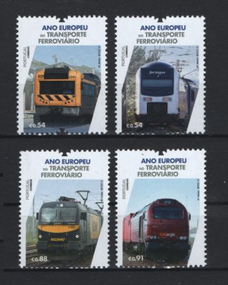 2021 - Afinsa nº 5417/5420. Ano Europeu do Transporte Ferroviário. Série nova sem charneira. Goma Original. Em boas condições.