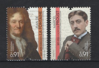2021 - Afinsa nº 5422/5423. Figuras Mundiais da História e da Cultura. Série nova sem charneira. Goma Original. Em boas condições.