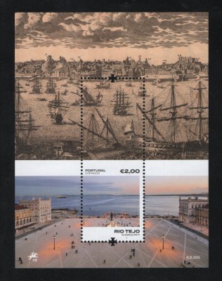 2018 - Bloco nº 588. Rio Tejo. Novo sem charneira. Em boas condições.