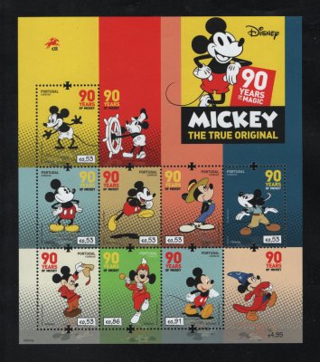 2018 - Bloco nº 606. Mickey - 90 Anos. Novo sem charneira. Em boas condições.