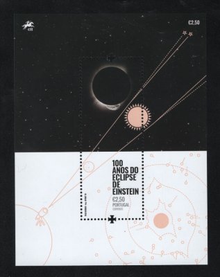 2019 - Bloco nº 616. 100 Anos do Eclipse de "Einstein". Novo sem charneira. Em boas condições.