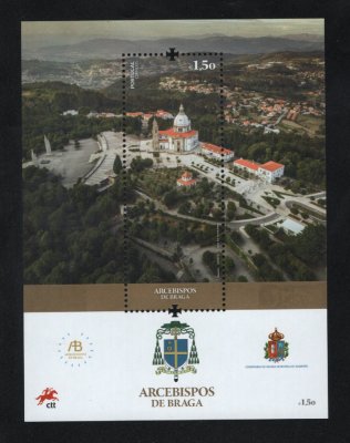 2019 - Bloco nº 625. Arcebispos de Braga (4º Grupo). Novo sem charneira. Em boas condições.