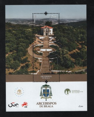 2020 - Bloco nº 631. Arcebispos de Braga (4º Grupo). Novo sem charneira. Em boas condições.