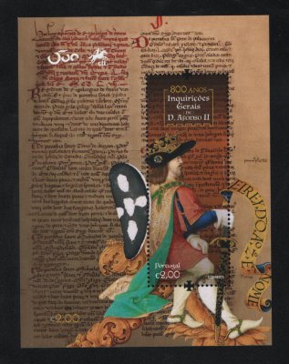 2020 - Bloco nº 638. 800 Anos das Inquirições Gerais de D. Afonso II. Novo sem charneira. Em boas condições.