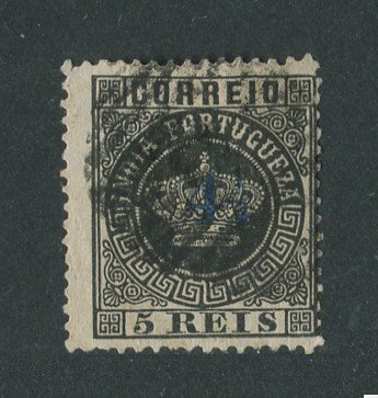 1881 - Afinsa nº 71. Coroa com sobretaxa. Selo de 4 1/2r/5r usado. Denteado 12 1/2. Em boas condições.