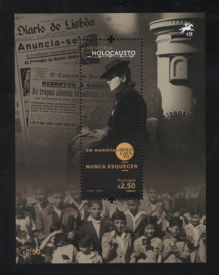 2021 - Bloco nº 656. Memória do Holocausto. Novo sem charneira. Em boas condições.