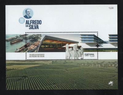 2021 - Bloco nº 658. 150 Anos do Nascimento de Alfredo da Silva. Novo sem charneira. Em boas condições.