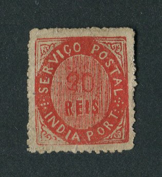 1871 - Afinsa nº 9c. Nativos. Tipo II. Selo de 20 reis novo sem goma. Papel avergoado. Em boas condições.