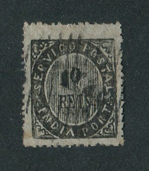 1874 - Afinsa nº 21. Nativos. Tipo IC. Selo de 10 reis usado. Em boas condições.