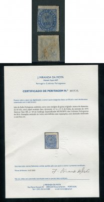 1876 - Afinsa nº 29. Nativos. Tipo IIB. Selo de 40 reis novo COM CHARNEIRA (*) e goma original. Com CERTIFICADO DE PERITAGEM (CERTIFICATE). Em boas condições.