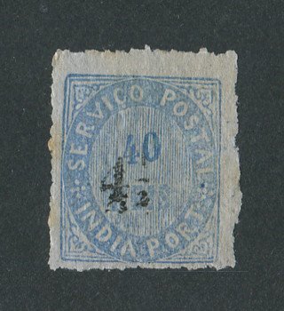 1883 - Afinsa nº 123d. Nativos com sobretaxa. Tipo IIB. Selo de 4 1/2r/40r novo sem goma. Em boas condições.