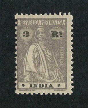 1914 - Afinsa nº 258x. Ceres. Selo de 3r novo, COM CHARNEIRA (*) e goma original. Papel pontinhado, denteado 12x12 1/2. Estrelas: II-II (posição normal). Em boas condições.