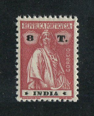 1914 - Afinsa nº 268e. Ceres. Selo de 8T novo, COM CHARNEIRA (*) e goma original. Papel liso, denteado 12x11 1/2. Estrelas: III-IV (posição normal). Em boas condições.