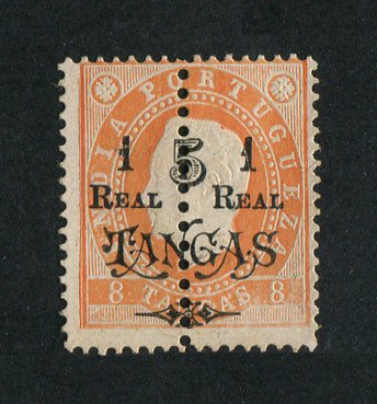 1911 - Afinsa nº 222a. D. Luis I com sobretaxa e perfurado a meio. Selo de 1r/5t/8t novo sem goma como emitido. Denteado 13 1/2. Em boas condições.