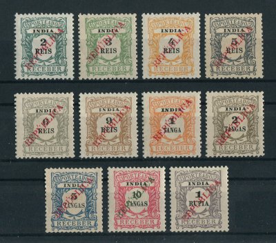 1914 - Porteado nº 23/33. Emissão Regular com SOBRECARGA LOCAL REPUBLICA. Série completa nova sem goma como usual. Em boas condições.