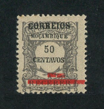 1929 - Afinsa nº 260a. Selos de Porteado com sobrecarga. Selo de 50c novo, COM CHARNEIRA (*) e goma original. BARRAS DUPLAS. Em boas condições.