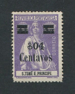1919 - Afinsa nº 234. Ceres com sobretaxa. Selo de $04/2 1/2c novo sem goma como emitido. Em boas condições.