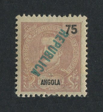 1914 - Afinsa nº 161d. D. Carlos I com sobrecarga local REPUBLICA. Selo de 75r novo, COM CHARNEIRA (*) e goma original. SOBRECARGA INVERTIDA. Em boas condições.