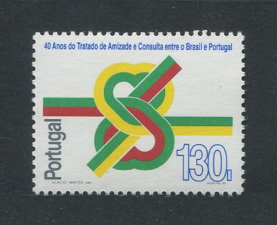 1993 - Afinsa nº 2181. 40 Anos do Tratado de Amizade e Consulta entre o Brasil e Portugal. Série completa nova SEM CHARNEIRA (**). Em boas condições.