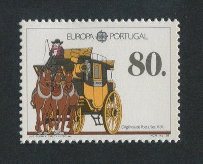 1988 - Afinsa nº 1838. Europa CEPT - Continente - Meios de Transporte e Comunicação. Série nova sem charneira. Goma Original. Em boas condições.