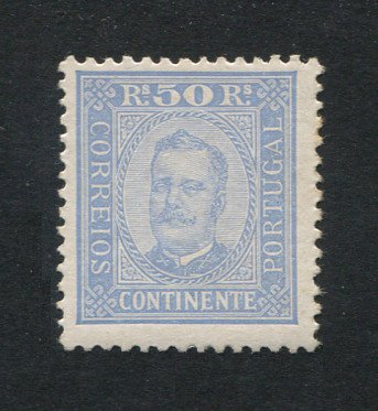1892 - Afinsa nº 71. D. Carlos I. Selo de 50 reis NOVO SEM CHARNEIRA (**) e com goma original. Papel porcelana, denteado 11 1/2. Em boas condições.