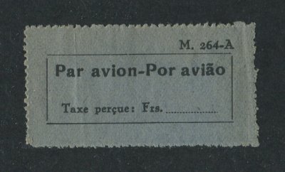 1936 - Sobretaxa do Correio Aéreo. Afinsa nº 1. Etiqueta NOVA. Sem goma como emitida. Em boas condições.