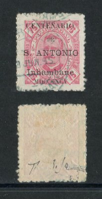 1895 - Afinsa nº11. D. Carlos I com sobrecarga "Centenário de S. António". Selo de 75 reis usado. Com CERTIFICADO DE PERITAGEM (CERTIFICATE). Em boas condições.