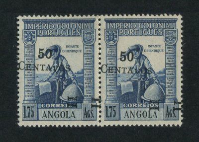 1945 - Afinsa nº 289. Império com sobretaxa. Selos de 50c/1.75Ags EM PAR. Novos SEM CHARNEIRA (**) e com goma original. SOBRECARGA DESLOCADA. Em boas condições.
