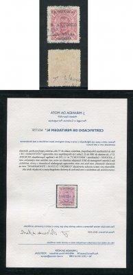 1895 - Afinsa nº11. D. Carlos I com sobrecarga "Centenário de S. António". Selo de 75 reis usado. Com CERTIFICADO DE PERITAGEM (CERTIFICATE). Em boas condições.