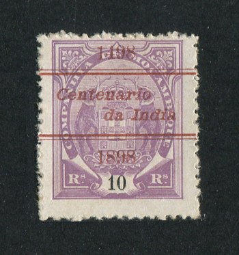 1898 - Afinsa nº 31c. Elefantes com sobrecarga "Centenário da India". Selo de 10r novo sem goma como emitido. Denteado 12 1/2, papel porcelana. Em boas condições.
