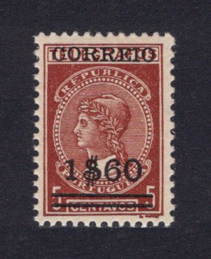 1929 - Afinsa nº 494. Imposto Telegráfico. Selo de 1$60/5c novo, SEM GOMA. Papel cartolina. Em boas condições.