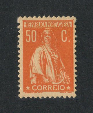 1912 - Afinsa nº 219c. Ceres. Selo de 50c novo COM CHARNEIRA (*) e goma original. Papel porcelana, denteado 12x11 1/2. Em boas condições.