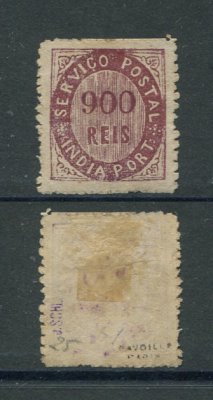 1871 -Afinsa nº 15. Nativos. Tipo II. Selo de 900 reis novo sem goma. Com CERTIFICADO DE PERITAGEM (CERTIFICATE). Em boas condições.