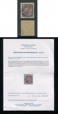1894 - Afinsa nº 37. Taxa de Jornaes com sobretaxa. Selo de 25r/2 1/2r novo SEM CHARNEIRA (**) e com goma original. Denteado 13 1/2. Com CERTIFICADO DE PERITAGEM. Em boas condições.