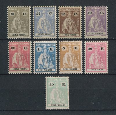 1925 - Afinsa nº  268/276. Ceres, novas cores e valores. Série completa, nova COM CHARNEIRA (*) e goma original. Em boas condições.