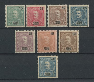1903 - Afinsa nº 87/94. D. Carlos I. Série completa, nova SEM GOMA. Em boas condições.