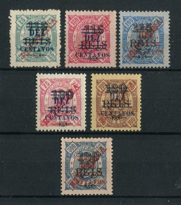 1923 - Afinsa nº 260/265. D. Carlos I com sobrecarga e sobretaxa. Série completa NOVA, SEM GOMA como emitidos. Em boas condições. (ler descrição)