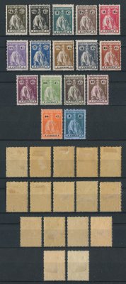 1914 - Afinsa nº  99/114. Ceres. Série completa nova, COM  CHARNEIRA (*) e goma original. Todos em papel porcelana, denteado 15x14. Em boas condições.