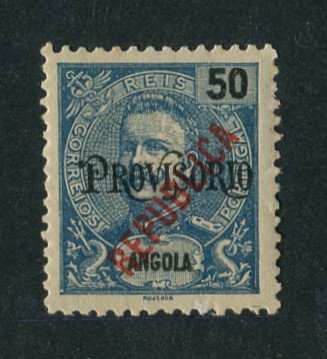 1914 - Afinsa nº 176. D. Carlos I com sobretaxa e sobrecarga local REPUBLICA. Selo de 50r novo, COM CHARNEIRA (*) e goma original. Em boas condições.