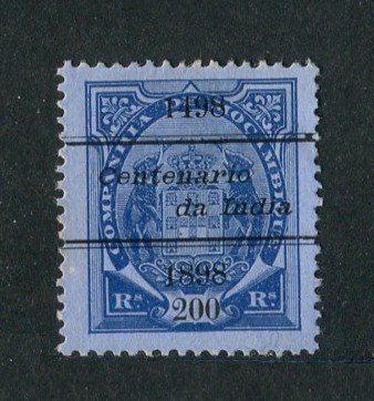 1898 - Afinsa nº 40a. Elefantes com sobrecarga "Centenário da India". Selo de 200r novo sem goma como emitido. Denteado 13 1/2. Em boas condições.