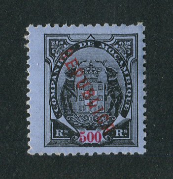 1911 - Afinsa nº 75b. Elefantes com sobrecarga local REPUBLICA. Selo de 500 reis novo SEM CHARNEIRA (**) e com goma original. Sobrecarga TIPO II. Em boas condições.