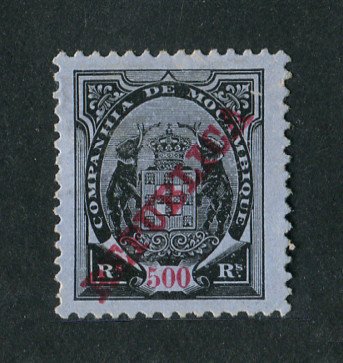 1911 - Afinsa nº 90a. Elefantes. Selo de 500r novo, SEM GOMA. "5" COM BANDEIRA CURTA. Em boas condições.